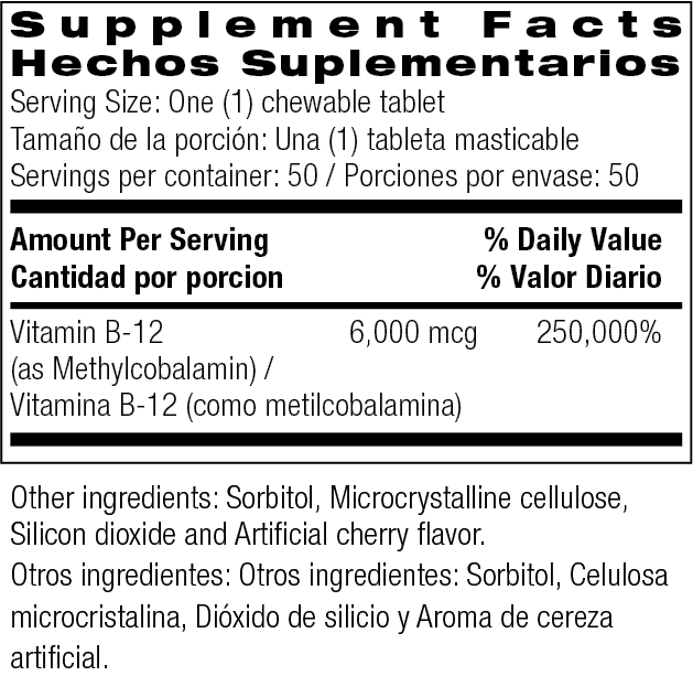 B-12 6,000 mcg | Bio Nutrition