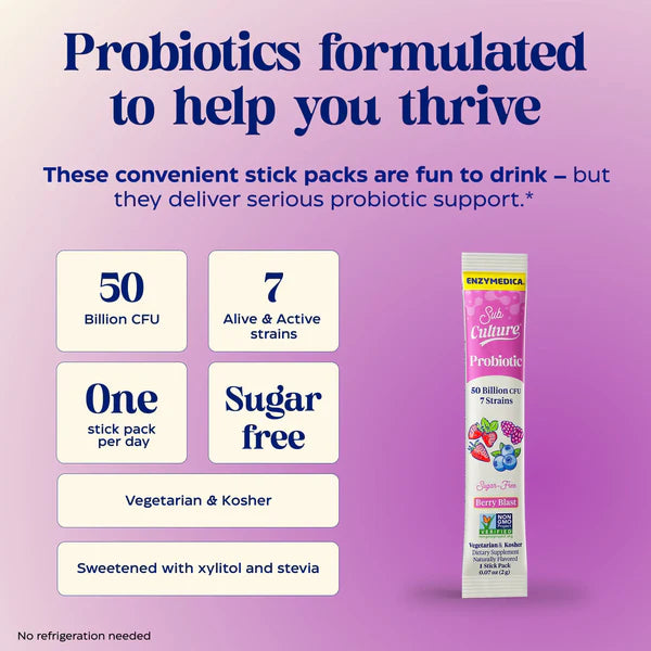 SubCulture™ Berry Blast Probiotic Stick Packs | Enzymedica