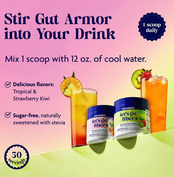 Let's Go Fiber+ Strawberry Kiwi | Enzymedica