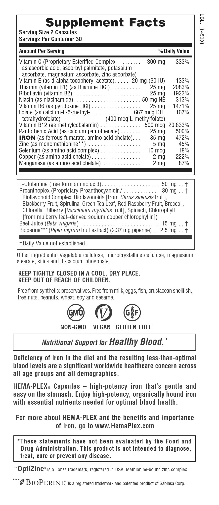 HEMA-PLEX Iron Capsules | Nature's Plus