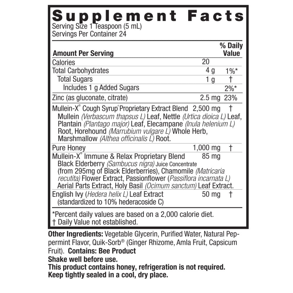 MulleinX Cough Syrup Immune & Relax | Nature's Answer