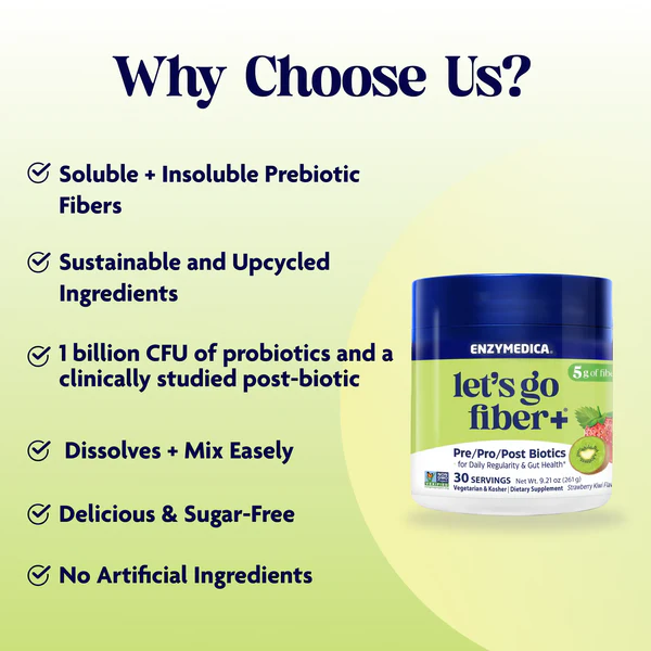 Let's Go Fiber+ Strawberry Kiwi | Enzymedica