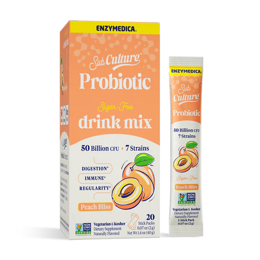 SubCulture™ Peach Bliss Probiotic Stick Packs | Enzymedica